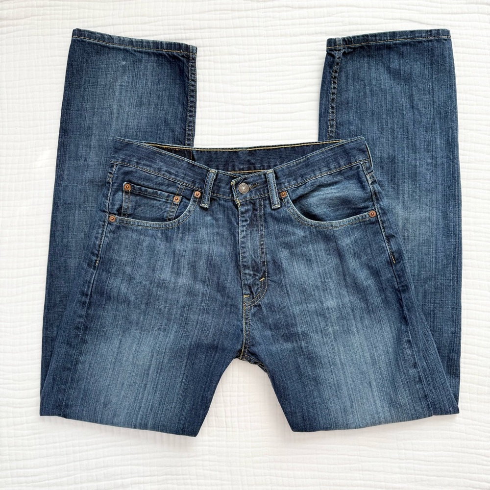 Levi's 505 dark wash 2014 mens jeans straight leg 32x32 -Excellent condition! - Picture 2 of 16